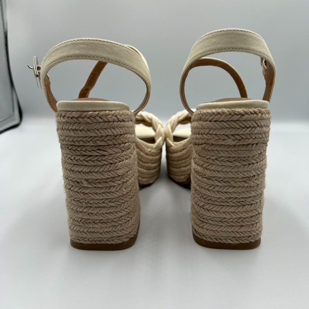 Dolce Vita Women's Walley Sandal Sz 7.5 Off‎ White Espadrille Block Heel - Picture 6 of 8
